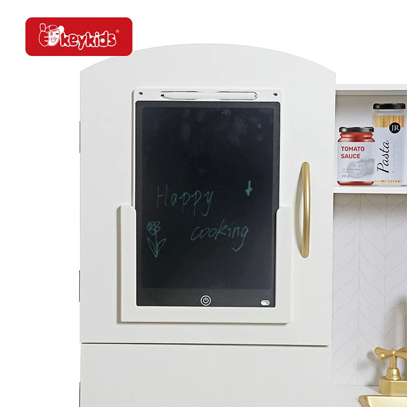 Stock Available Kids Pretend Play Wooden Kitchen Toy Set with Electronic Menu W10C901