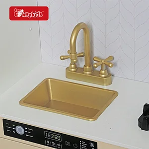 Stock Available Kids Pretend Play Wooden Kitchen Toy Set with Electronic Menu W10C901