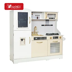 Stock Available Kids Pretend Play Wooden Kitchen Toy Set with Electronic Menu W10C901